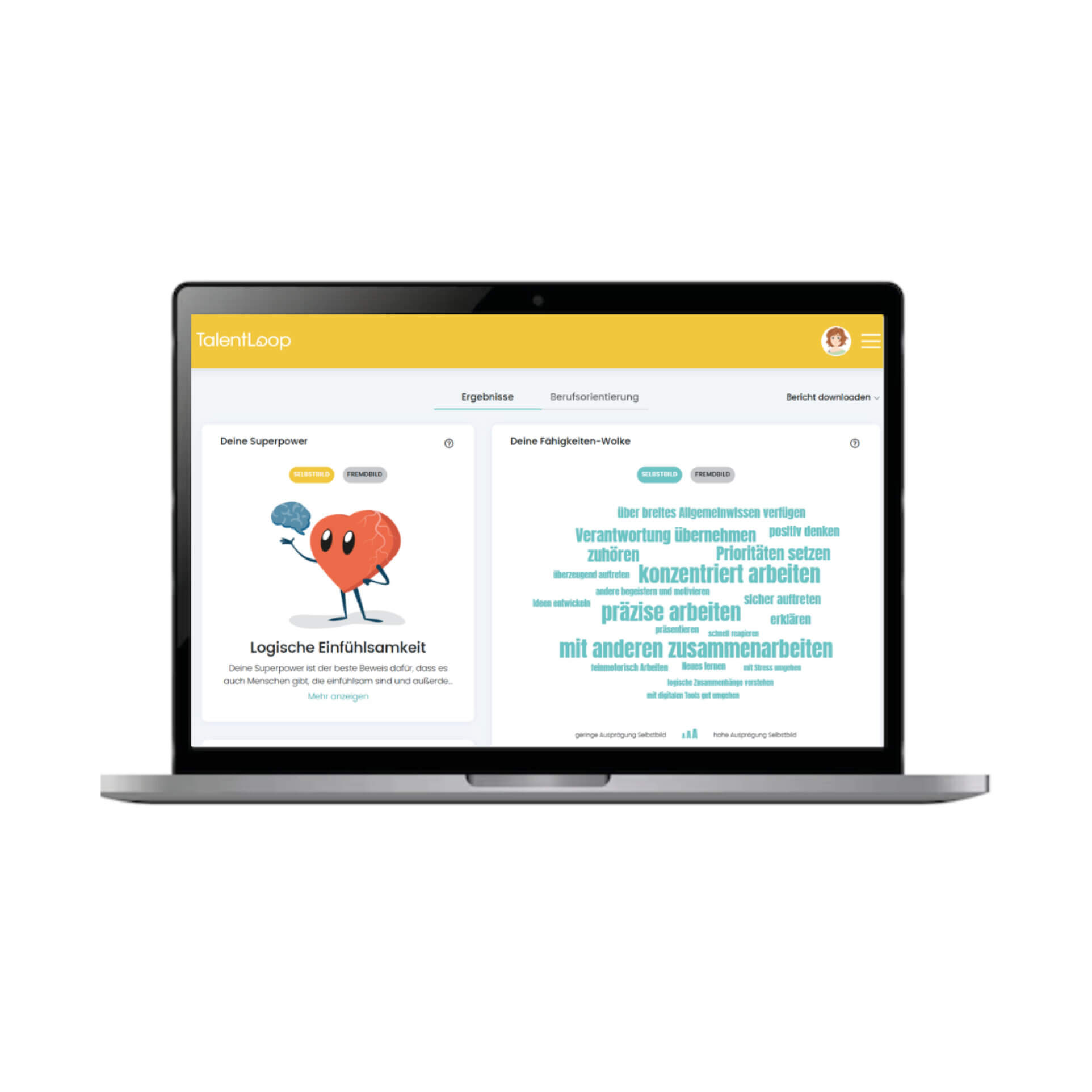 Mockup von TalentLoop auf Laptop